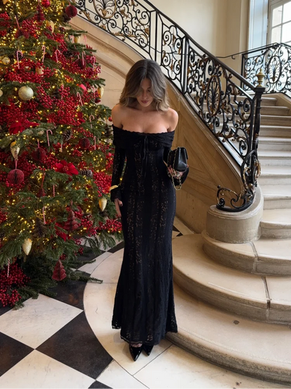 White Evening Dresses for Events Red Long Sleeve Lace Elegant Party Dresses 2025 Women Luxury Wedding Prom Dress Gown