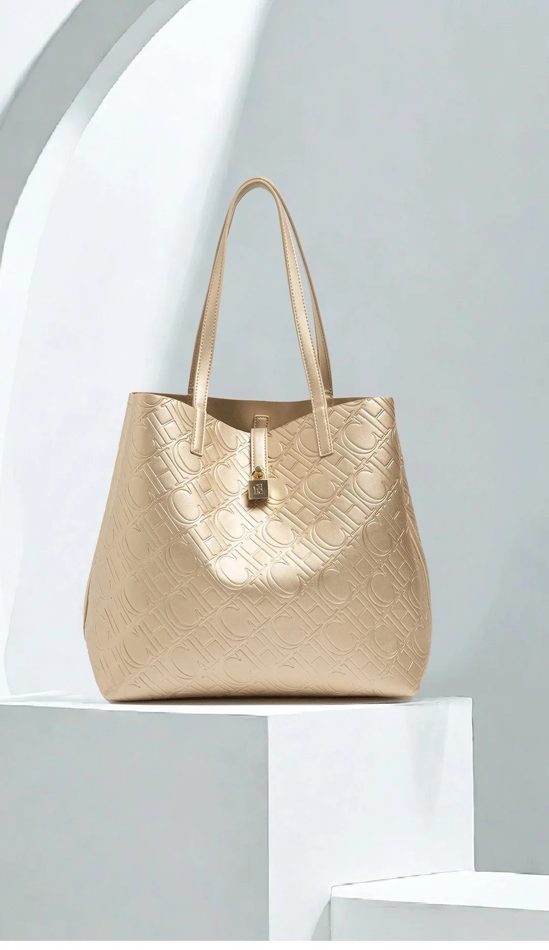 Solid Color Women's Bucket Bag Classic Luxury Letter Printing Simple Commuting Large Capacity Women's Handbag