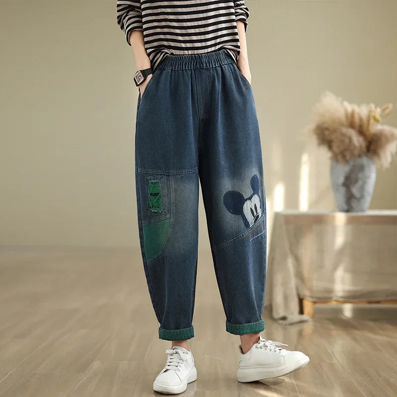 Casual Fashionable Versatile Embroidered Harem Jeans