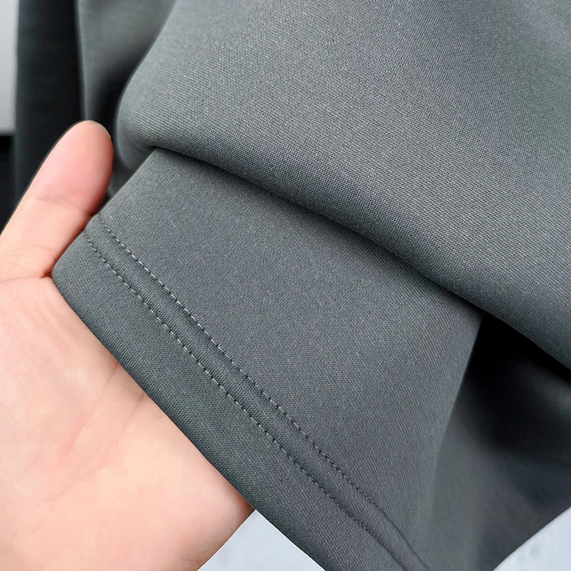 2025 Winter Men's Fashion New Collection with Velvet Long Sleeve T-shirt, Collar with Mulberry Silk and Wool Warmth POLO Sweater