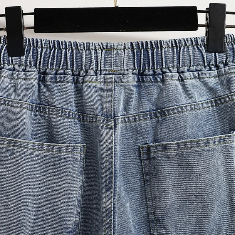 Vintage Simple Distressed Washed Straight Pants