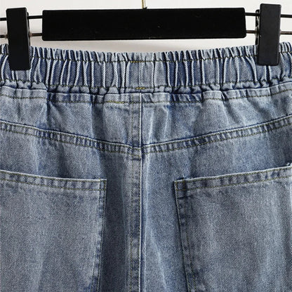 Vintage Simple Distressed Washed Straight Pants