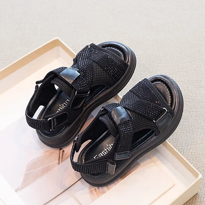 Summer Girls New Sandals Breathable Mesh Children's Causal School Sandals Simple Fashion Kids Beach Platform Sandals Open-toe