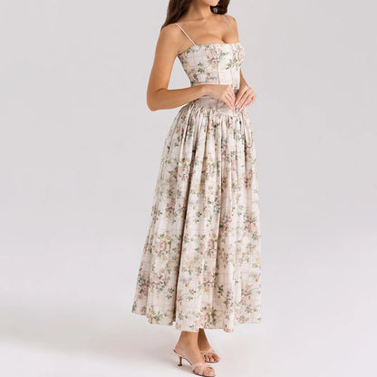 Summer Clothes for Women Midi Elegant Dress 2025 New Arrivals White Floral Print Holiday Dress