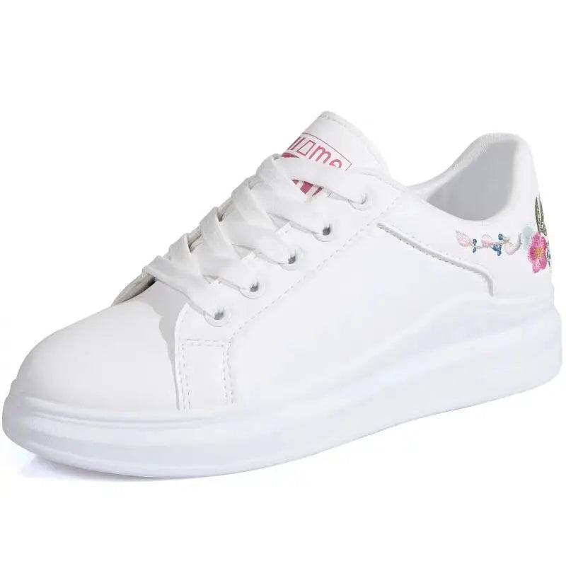 Childs Breathable Leather Panel Shoes Women Solid Color Versatile Kid Shoes Girls Autumn White Shoes Low Top Sports Casual Shoes