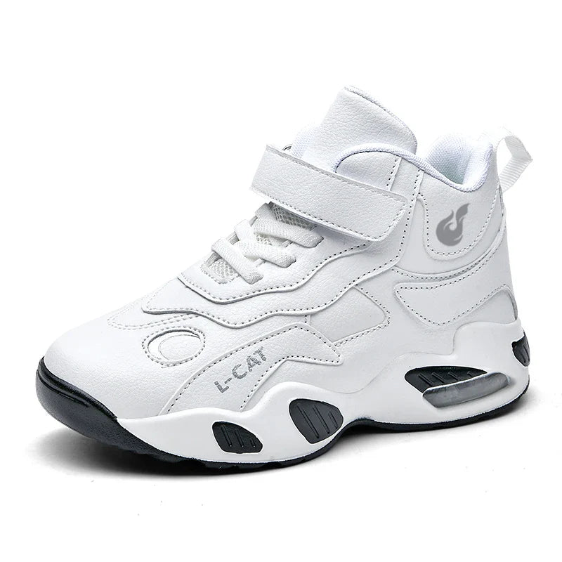 Children's High-top Basketball Shoes Anti-slip Basketball Combat Boots Boys Girls Outdoor Cushioned Sneakers Ankle Support Shoes