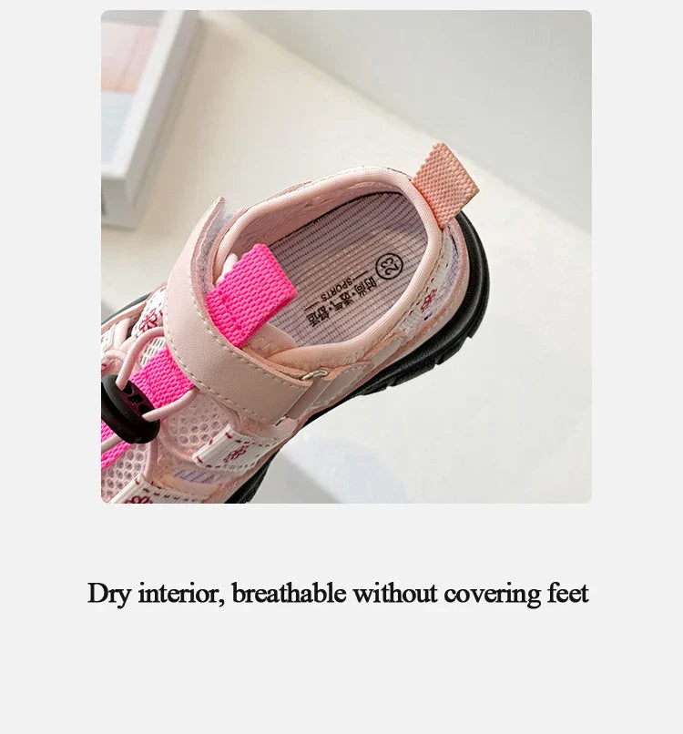 Children Sport Sandals Baby Soft Breathable Beach Sandals Summer Boys Girls Hollow Cool Running Shoes Kids Buckle Sandals