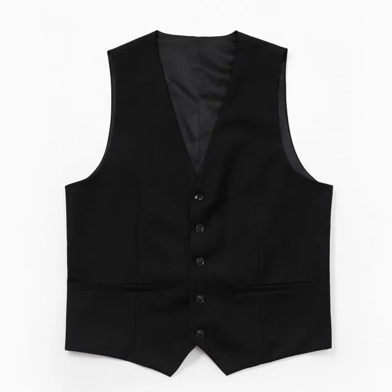 Man Three-piece Sets Fashion Turn Down Collar Coat+Single-breasted Vest+Pant Male Outfit Solid Color Business Wedding Men Suit