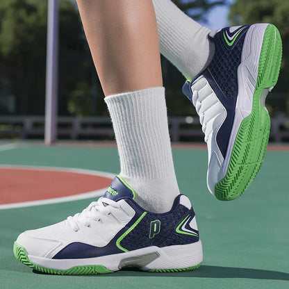 Tênis Esportivo Profissional de Couro para Badminton Masculino, Tênis Antiderrapante para Treinamento em Casal, Tênis Leve para Tênis Feminino e Vôlei
