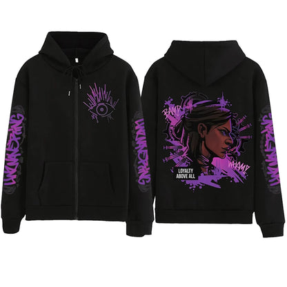 2025 Anime Arcane Vi Zipper Hoodie Harajuku Pullover Tops Long Sleeve Loose Casual Sweatshirts