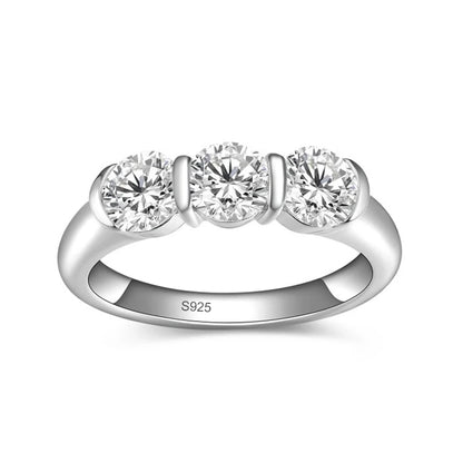 All 0.5ct D VVS1 Moissanite Ring for Women Sparkling Wedding Eternity Bands Sterling Silver 925 Rings Fine Jewelry Band