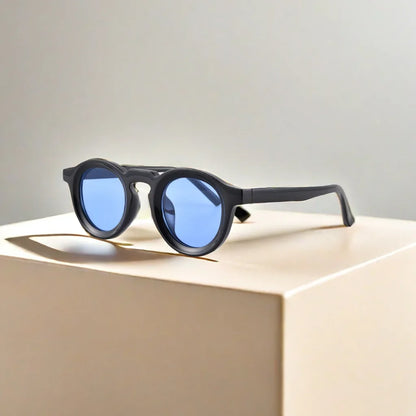 Round Sunglasses Women Men Punk Shades Retro Trending Sun Glasses Clear Lens Frame UV400 Female