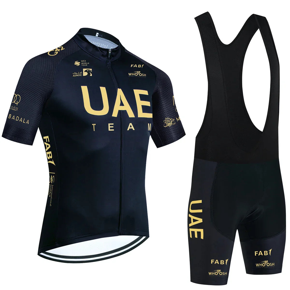 New UAE Cycling Jersey Gold Color Team Bike Jersey Shorts Set Men Women Quick dry Ropa Ciclismo Pro Bicycle T-Shirt Clothing