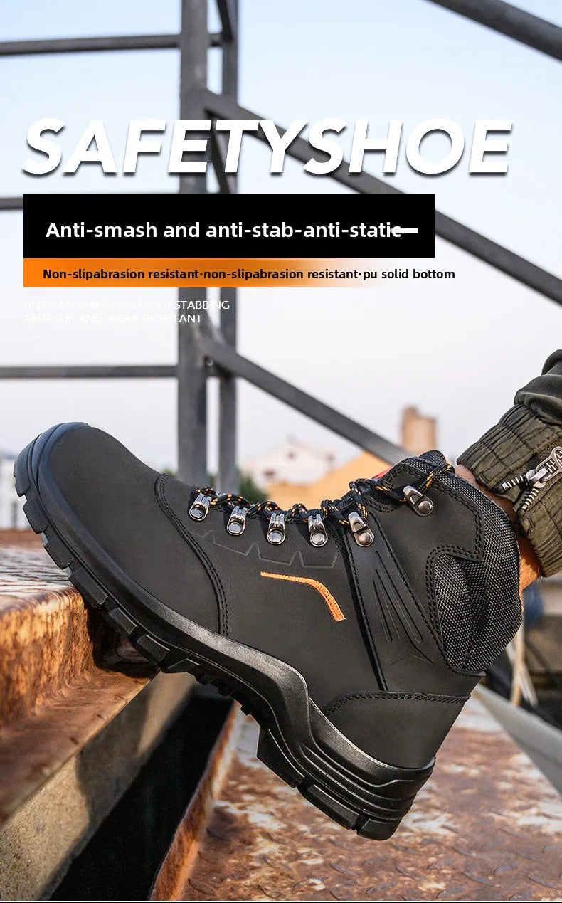 Men's Anti-Static Wear-Resistant Labor Protection Shoes Safety Smashing Protection Work Shoes for Factory Use