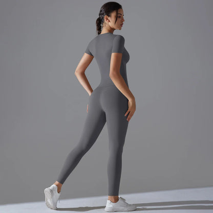 Quick-Drying Gym Leggings Set Yoga Suit Sports Set Sleeve Breathable Stretchy GYM Yoga Slim Fitness Active Top Tight Yoga Pant