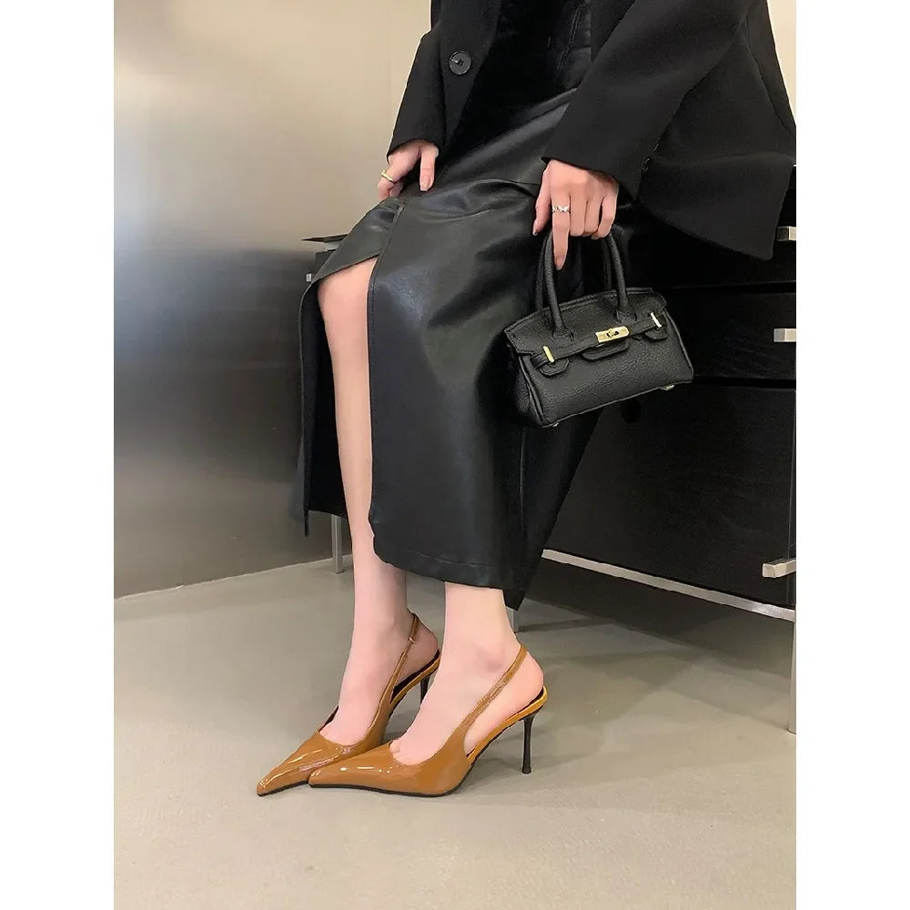 2026 Spring Fashion Sexy Pointed Toe Pumps Women Elegant Thin Heels Wedding Mule Ladies Shoes Zapatos De Mujer