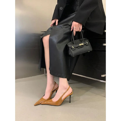 2026 Spring Fashion Sexy Pointed Toe Pumps Women Elegant Thin Heels Wedding Mule Ladies Shoes Zapatos De Mujer