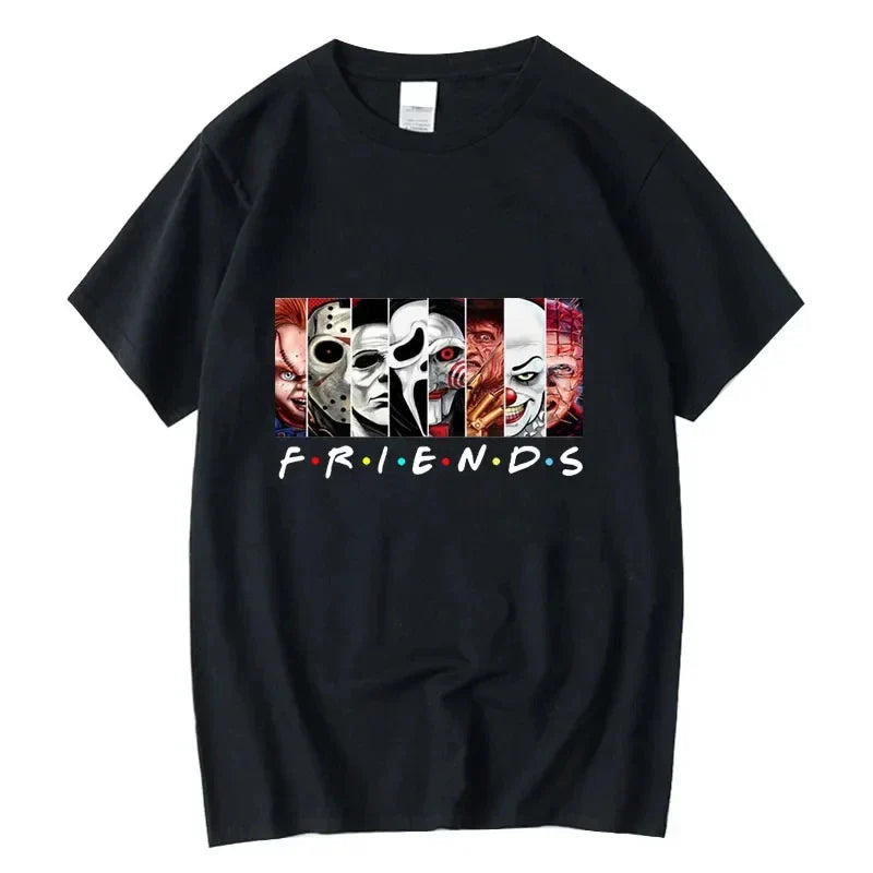 Men's High Quality T-shirt 100% Cotton T-shirt Funny Friends Print T Shirt Loose Summer Cool O-neck Men T-shirt Casual Tops