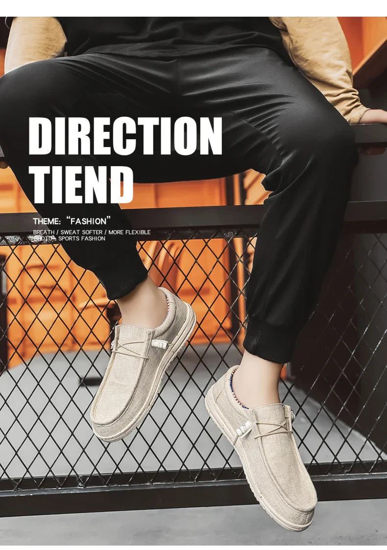 Brand Men Casual Shoes Fashion Denim Canvas Shoes Breathable Men Walking Flat Shoes Outdoor Large Size Light Men's Shoes Loafers