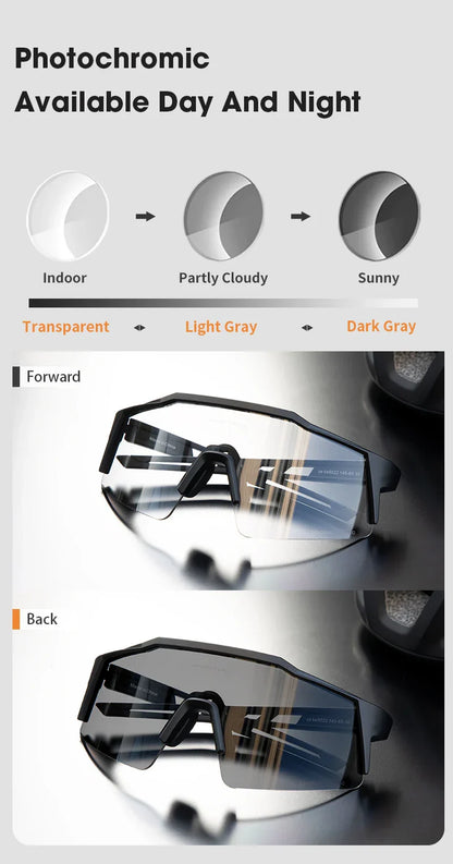 Photochromic Cycling Sunglasses for Men Women Bike Glasses Riding Driving UV400 Mountain Bicycle Goggles Eyewear Sports