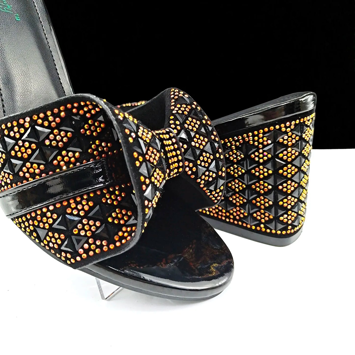 Italian Style Women Banquet Shoes And Bag With Rhinestone Decoration Three-Dimensional Small Bag Match Women High Heel