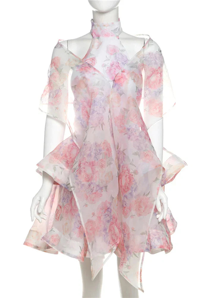 Autumn Release Junior Above Knee Mini Sexy High Street Dress Girl Slim Fit Printing Backless Fashion Robe K24D61176