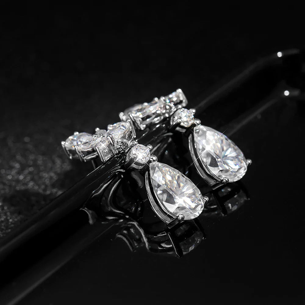 All Moissanite Earrings for Women Wedding Party Luxury Earring Jewelry s925 Sterling Sliver Plated 18k Gold Ear Stud