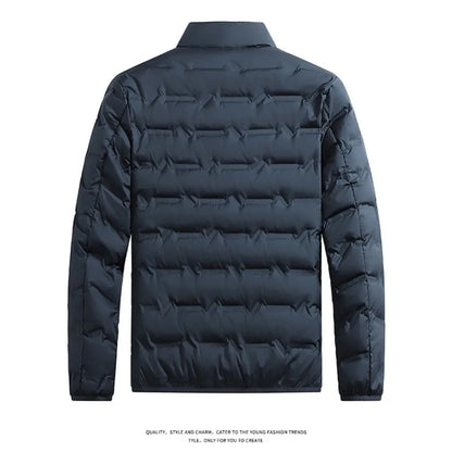 Winter Casual Warm Men Hiking Down Jacket Outdoor Windproof Outerwear Solid Color Thicken Male Down Coats Fashion Stand Collar