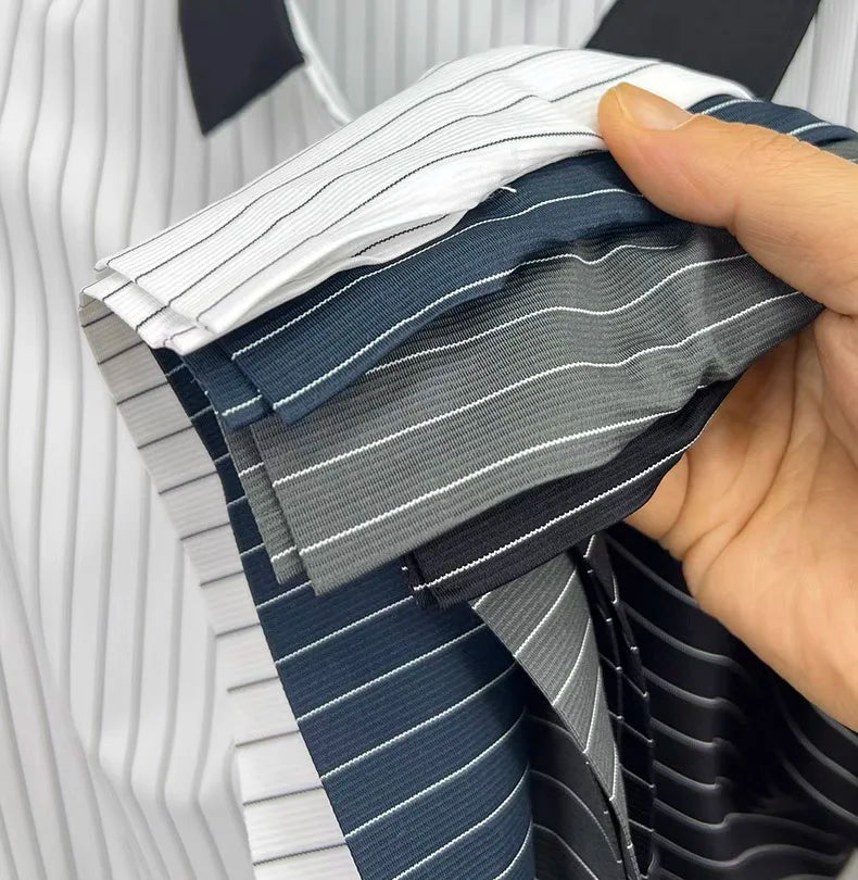 Brand striped design men's short sleeve fashionable polo shirt 2024 summer new cool and breathable casual lapel golf T-shirt