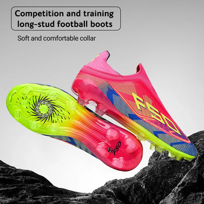 Classic Style AG FG football shoes PU Fabric Ventilated Upper TPU Wearproof Outsole Unisex Kids Outdoor Football Shoes