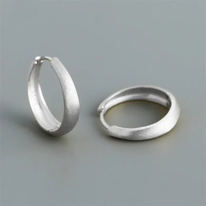 925 Sterling Silver Simple Statement Matte Large Huggies Hoop Earrings for Men Women Fine Gothic Punk Charms S925 Jewelry
