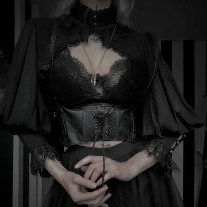 Sleeve Smock High Street Sexy Black Winter Long Sleeve Crop Top Aesthetic Fairy  Blusas Mujer De Moda 2022