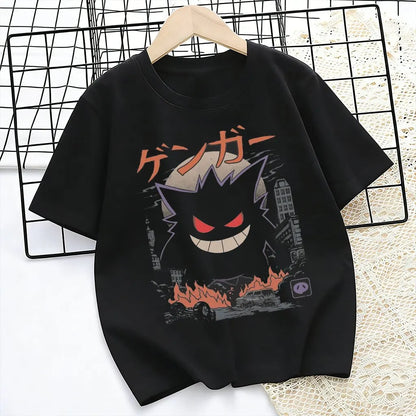Children's T-shirt Man Women Cotton Casual Short Sleeve Tee Parent-child Clothing 2026 Y2k Summer Fashion Streetwear