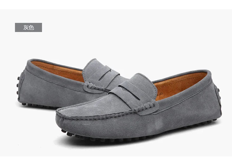 Men's Casual Fashion Genuine Leather Loafers Moccasins Slip-On Driving Shoes 38-50 Size Range Male Flats Comfort Footwear