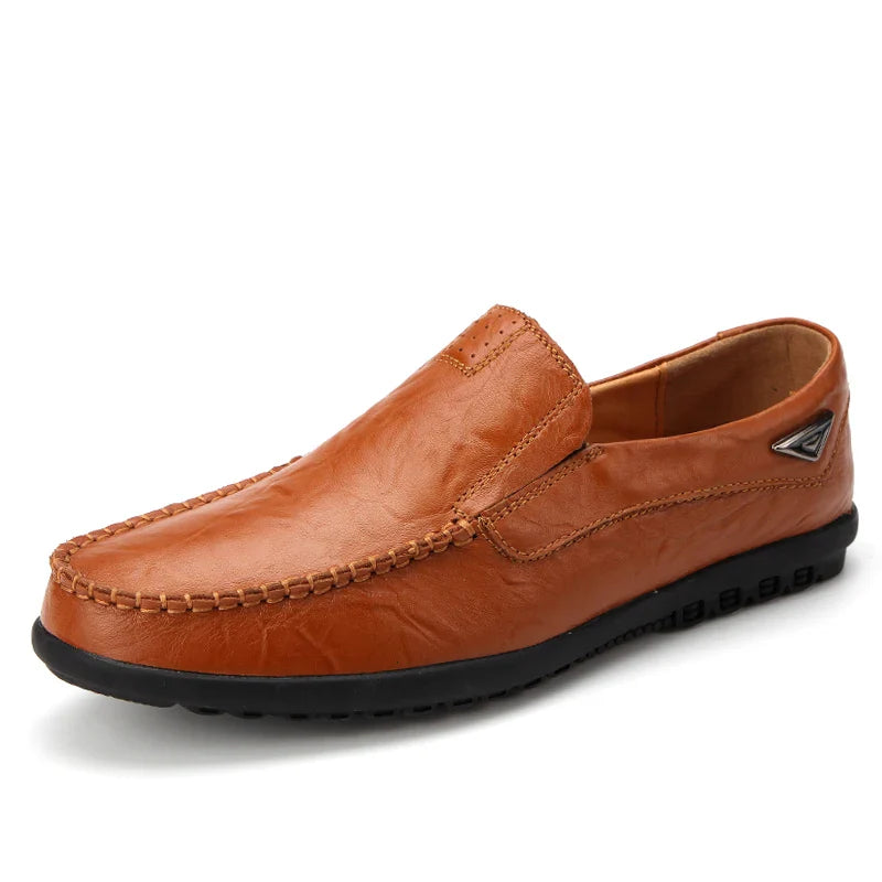 Leather Men Casual Shoes Luxury Brand 2024 Mens Loafers Moccasins Breathable Slip on Black Driving Shoes Plus Size 37-47