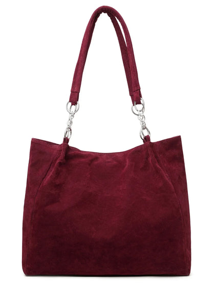 European American Autumn Winter Large Capacity Suede Women's Bag, Vintage Handbags Women Shoulder Bag, Retro Faux Suede Tote Bag