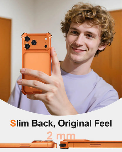 Metal Phone Case for iPhone 17 Pro Max /17Pro No Back Design Protective Cover Shockproof Bumper Compatible With MagSafe
