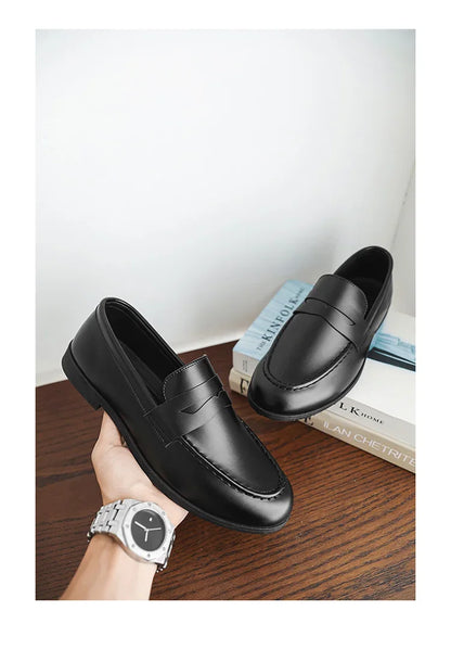 Retro Brown Men's Loafers Comfortable Suede Leather Casual Shoes Man Slip-on Shoes Flat Moccasins For Men zapatos de hombre