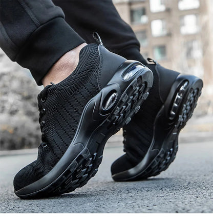 Anti-puncture Security Protective Shoes Air Cushion Work Sneakers Steel Toe Work Shoes Men Women Safety Shoes Light Breathable