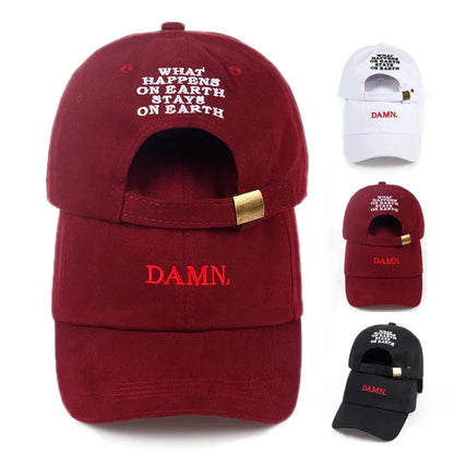 Hats for men and woman Embroidered DAMN. Dad Hat Hip Hop Stitched Kendrick lamar Unstructured Rapper Snapback Baseball Cap