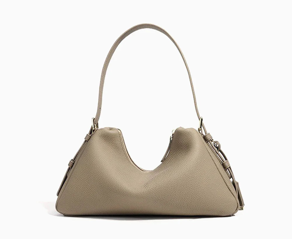 Genuine Leather Satchel Bags For Women Simple Fashion Ladies Underarm Handbag Large Capacity Shoulder Bag 2025 New