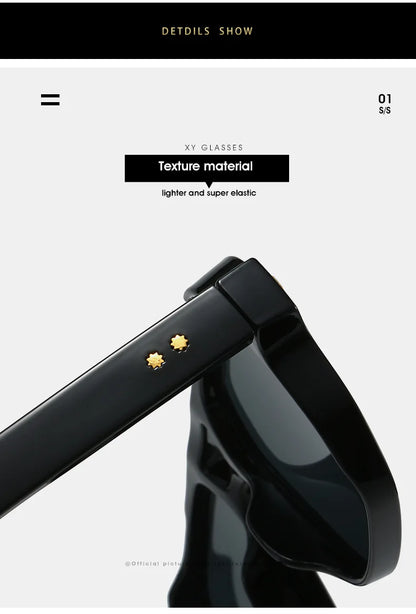 Fashion Square Sunglasses Women Men Driving Rivets Arrow Decoration Casual Travel Suitable for All Sun Glasses Uv400