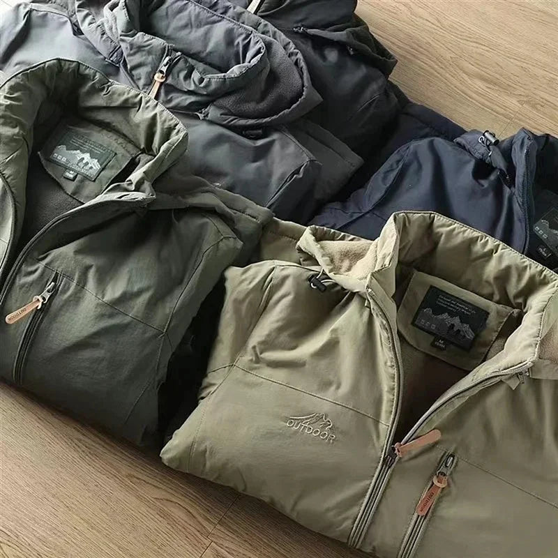 Casual Warm Military Tactical Coat Men Large Size Jacket Autumn Winter Padded Thickened Outdoor Punching Hiking Jacket Men's Top