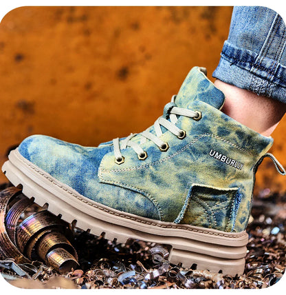 2025 New Fashion Women's Safety Shoes Smashing Steel Head Puncture Proof Kevlar Street Outdoor Light Women's Work Boots