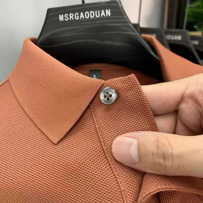 100% high-quality pure cotton men's summer polo T-shirt popular business commuting breathable cozy exquisite luxurious embroider