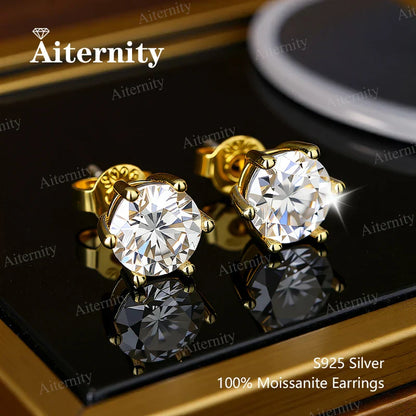 GRA Certificate Promotion 100% Moissanite Earrings for Women Pass Diamond Test Pen Ear Studs 925 Sterling Silver Fine Jewelry