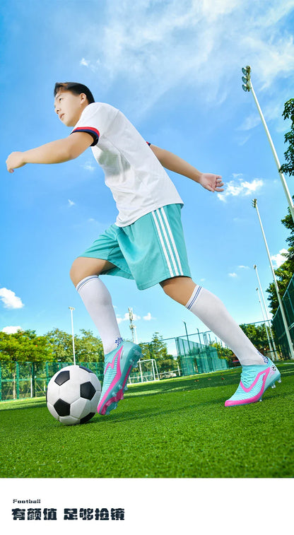 New Men Football Boots Outdoor Sport Boys Long Spikes Training Cleats Soccer Shoes Adult Non Slip Breathable Match Comfortable