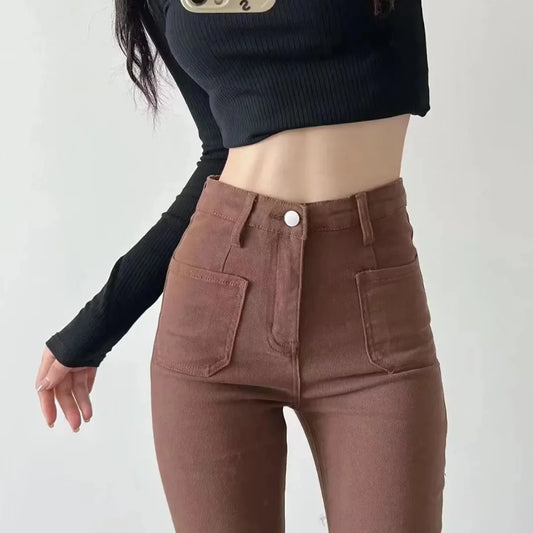 Women Flared Jeans Loose Denim Pants