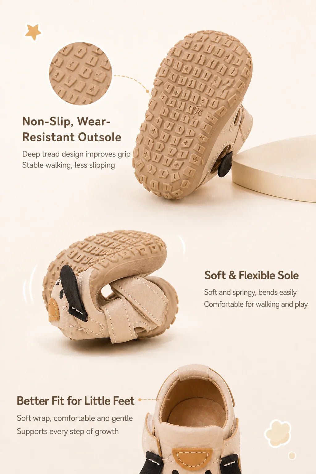 PU Leather Summer Sandals For Children Cute Dog Boy's Girl's Sandals Anti-slippery Ergonomics Barefoot Sandals For Children