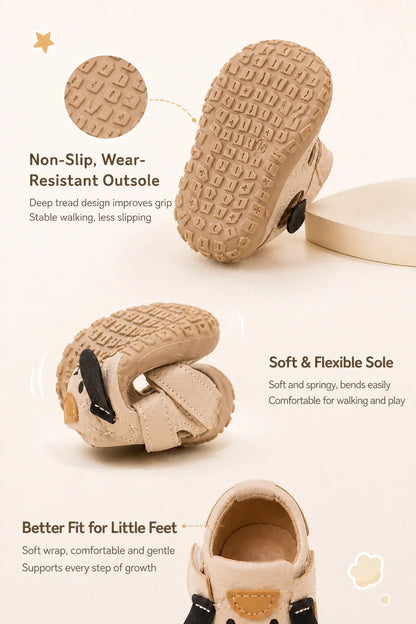 PU Leather Summer Sandals For Children Cute Dog Boy's Girl's Sandals Anti-slippery Ergonomics Barefoot Sandals For Children